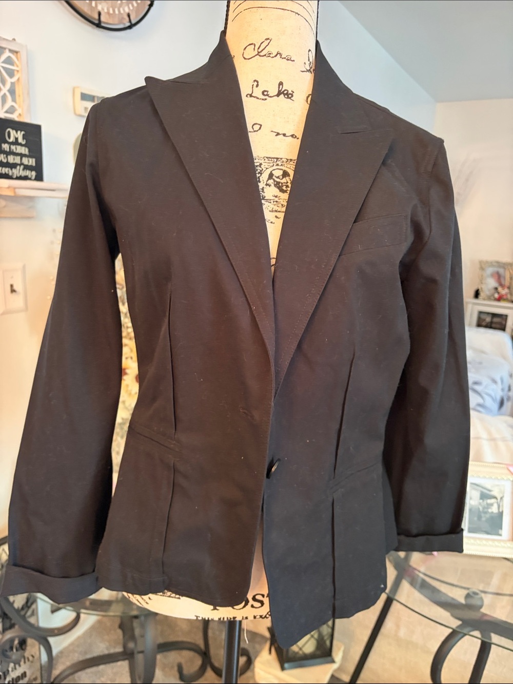 DKNY Black Tailored Single-Button Blazer